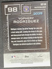 Yophery Rodriguez 2025 Bowman Scout Top 100 Chrome Gold Refractor /50 Rookie RC