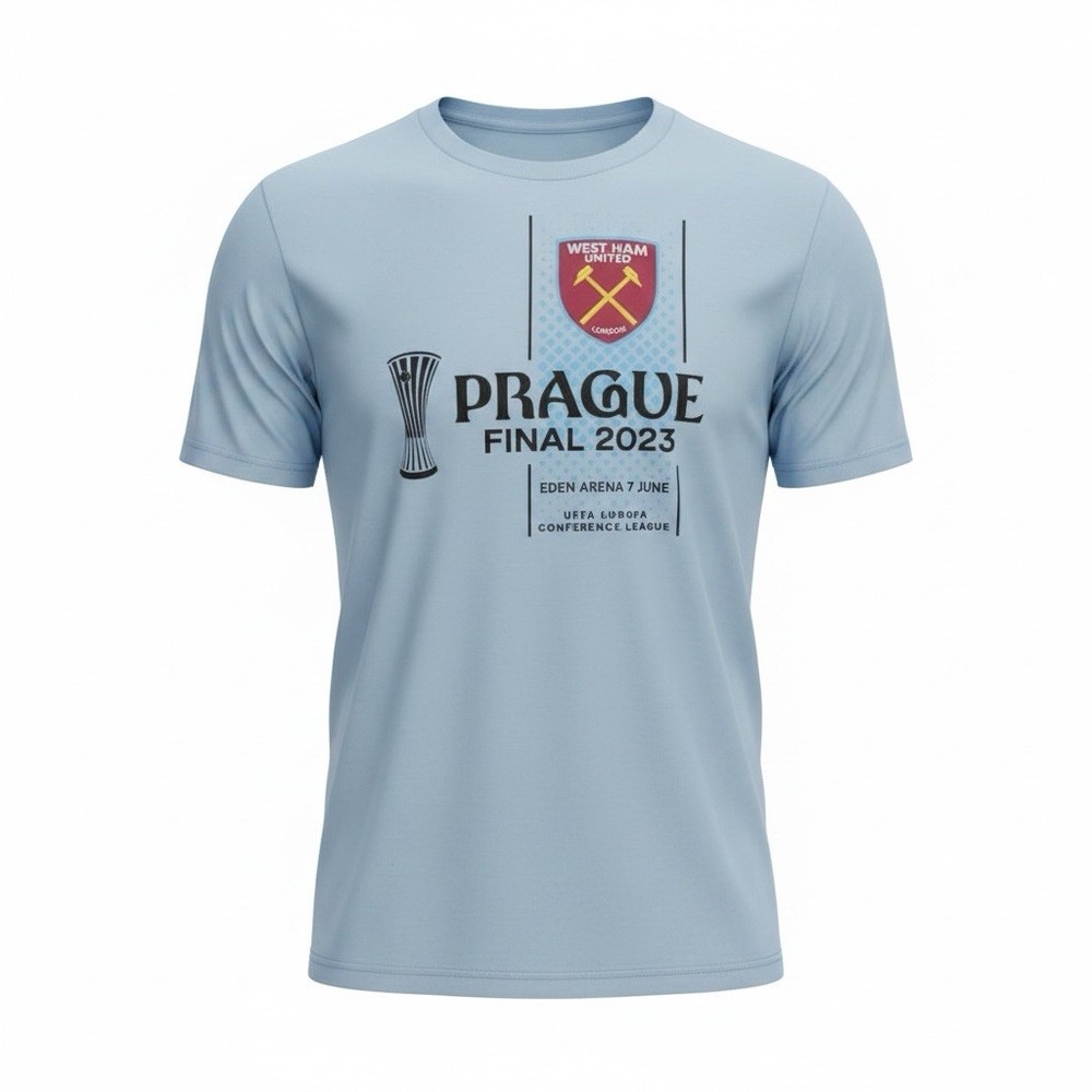 WEST HAM UNITED 2023 UEFA EUROPA CONFERENCE LEAGUE FINAL SHIRT PRAGUE Blue L