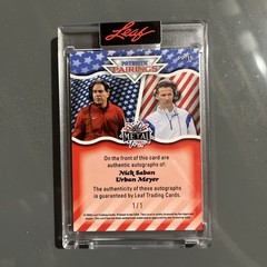 2026 Leaf Metal Independence Day – Nick Saban Urban Meyer Auto 1/1 Black #PP-15