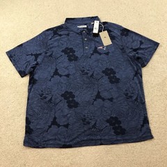 Tommy Bahama New England Patriots Polo Shirt Mens 2XLB Blue Floral New