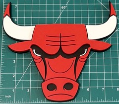 Chicago Bulls 3D Printed Primary Logo Sign Wall Desk Shelf Art