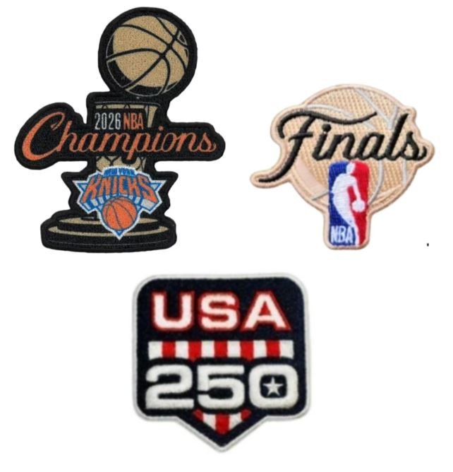 2026 NBA Champions New York Knicks & 250 Years 3 PC Iron On Embroidered Patch