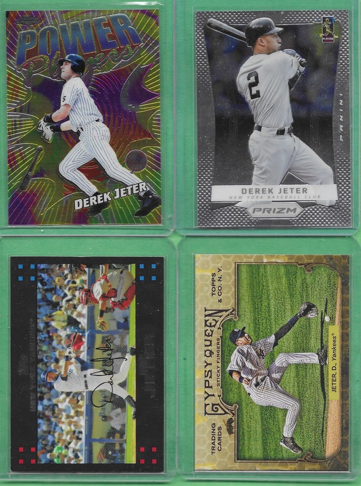 Derek Jeter Lot of 4 w Inserts 2000 Topps Chrome Power Player P20 &2012 Prizm22