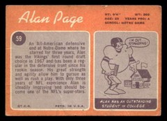 1970 Topps Alan Page #59 Rookie Minnesota Vikings Low Grade Y6761