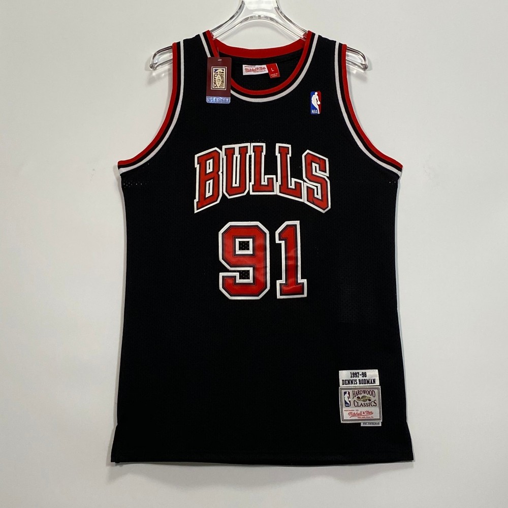 Dennis Rodman #91 Jersey, Embroidered, Black
