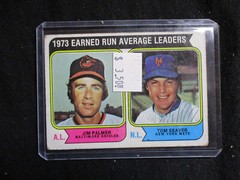 1974 Topps #206 ERA Leaders w/Jim Palmer & Tom Seaver 003539