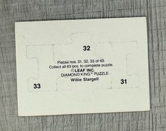 Willie Stargell 31 32 33 Diamond King Puzzle Topps 1989 NFL Baseball Card