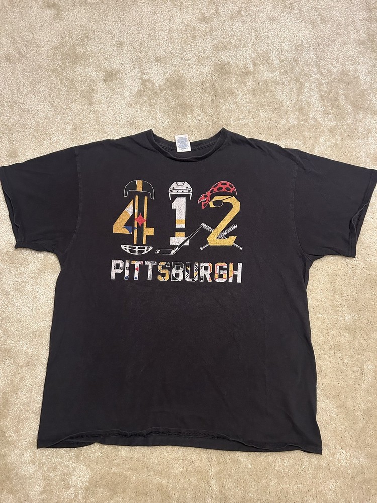 Pittsburgh 412 Shirt XL Black Mens Delta Pro Weight Tee Football Hockey Baseball