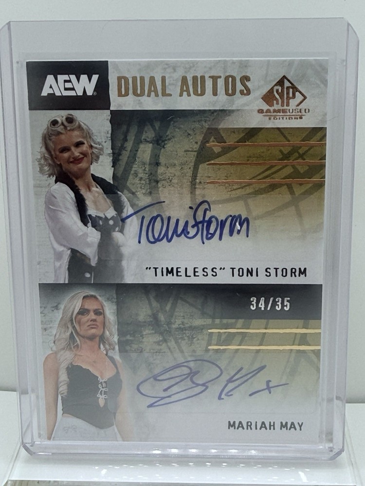 Toni Storm Mariah May (Blake Monroe) 2025 UD AEW SP Dual Auto /35