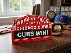 Chicago Cubs Wrigley Field Marquee Cubs Win 3D Printed Wall Shelf Desk Sign