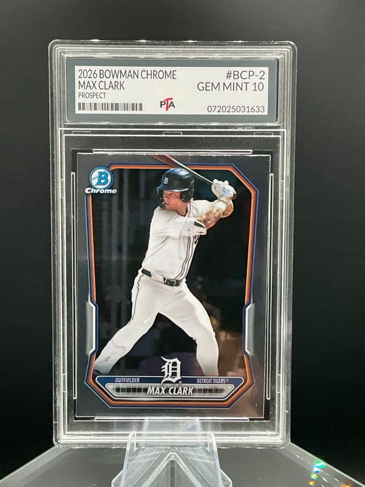 2026 Bowman CHROME Max Clark Detroit Tigers Prospect Rookie ~ GEM MINT PTA 10🔥