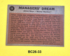 1962 Topps Mickey Mantle, Willie Mays, Hank Aaron #18 Manager&rsquo;s Dream 26-33