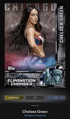 2026 Topps WWE Slam Elimination Chamber Chelsea Green Black Mojo 10cc Chicago