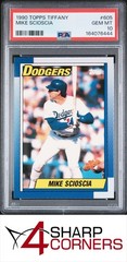 1990 TOPPS TIFFANY #605 MIKE SCIOSCIA DODGERS PSA 10