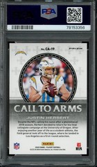 2020 Playoff #CA19 JUSTIN HERBERT Call To Arms Pink Prizm Rookie PSA 10 POP 27
