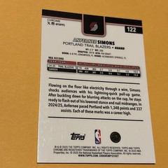 2025-26 topps chrome anfernee Simons Green Refractor # /99