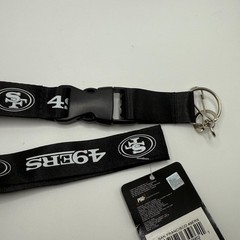 Pro Specialties Group NFL San Francisco 49ers Black Lanyard Keychain Id holder