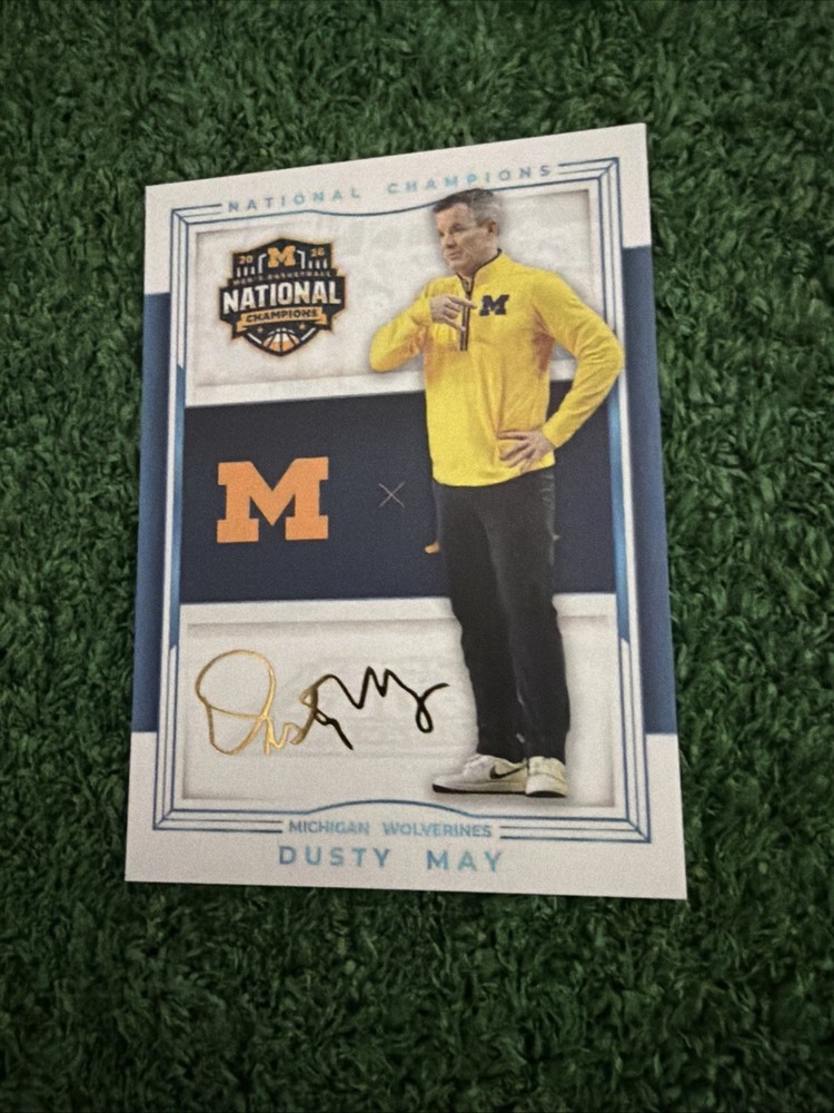 Dusty May Custom National Championship Card Michigan Wolverines 2026 BD1