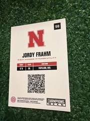 2025-2026 Champions Deck Nebraska Cornhuskers Softball Jordy Frahm #98 BC1