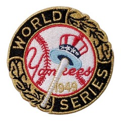 1949 New York Yankees MLB World Series Champions Jersey Logo Patch. 4.5&Prime;x3.5&Prime;