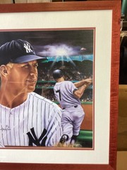 ROBERT STEPHEN SIMON “MICKEY MANTLE AT NIGHT” Framed & Matted 30” x 24”