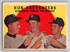 1959 Topps Run Preventers MCDOUGALD TURLEY RICHARDSON #237 New York Yankees POOR
