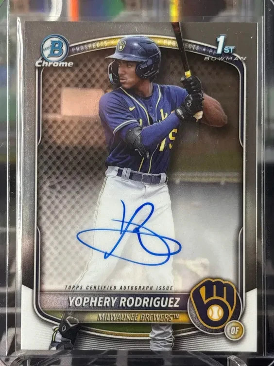 Yophery Rodriguez 2025 Bowman Chrome 1st Auto CPA-YR