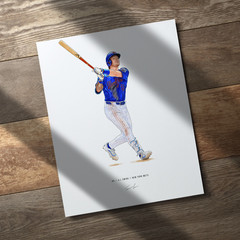 A.J. Ewing New York Mets Baseball 8×10 Print Poster Art Illustrated AJ