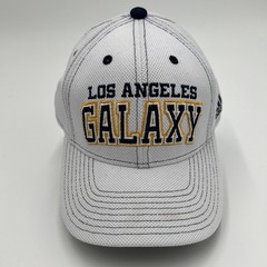 Adidas Los Angeles Galaxy MLS Soccer Hat White Navy Blue Adjustable Cap NEW