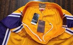 NWT Mitchell & Ness Los Angeles Lakers Basketball Shorts Mens 2XL Big Yellow