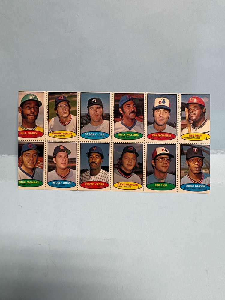 JA4446 1974 Topps Stamps Full Panel w/ Billy williams + Lyle + Lolich