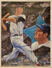 Rare Custom Framed Robert Stephen Simon Lithograph Ted Williams Autograph 20×24