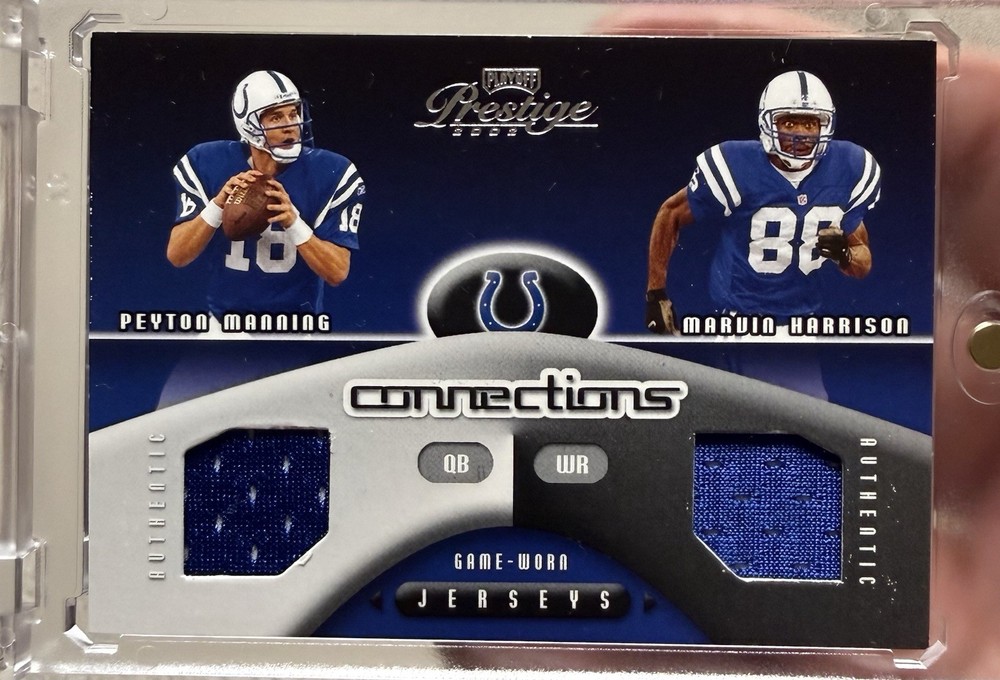 Peyton Manning/M.Harrison 2002 Playoff Prestige Connections Game Jerseys /500