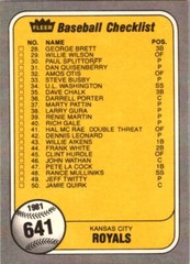 1981 FLEER #641-659 MLB Team Checklist Cards Clean! 81-FBBC