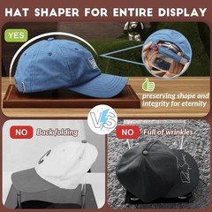 Hat Display Case Acrylic & Solid Wood Baseball Sport Cap Riser Clear Stand Box