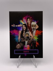 Rhea Ripley & Iyo Sky (Rhiyo) CUSTOM WWE Card ACEO Black Color Burst Design
