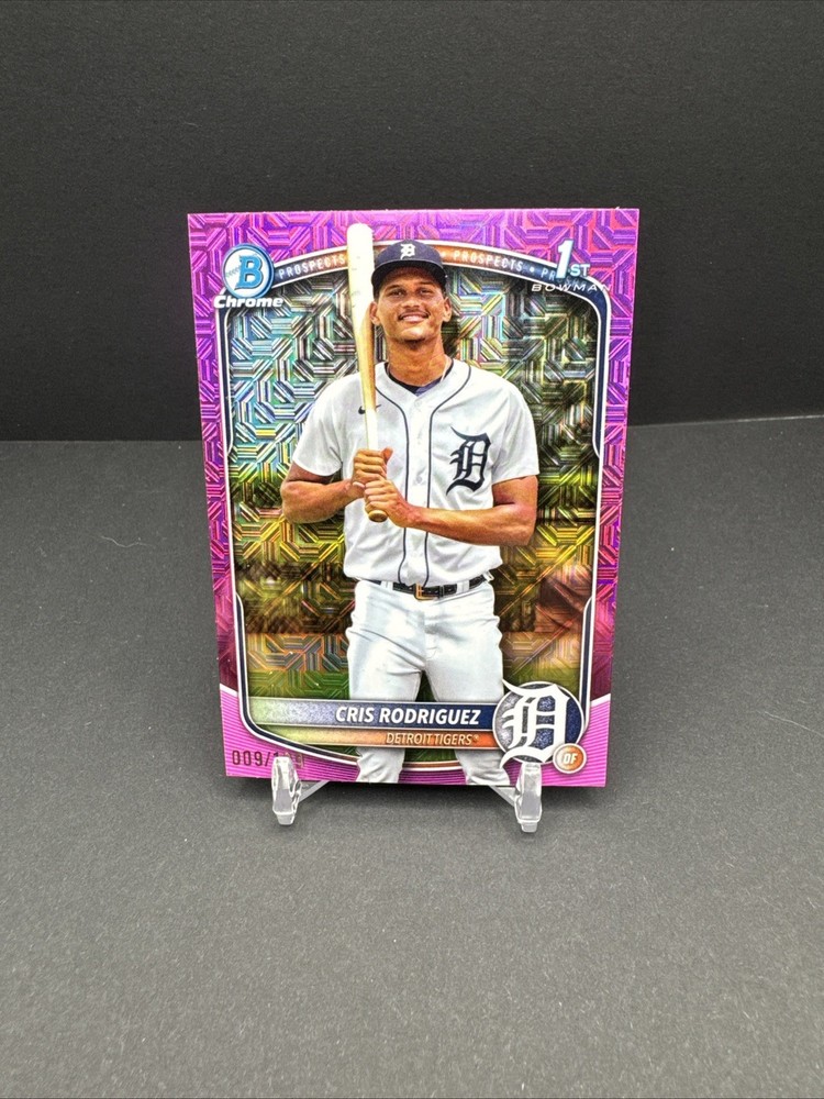 2025 Bowman Chrome-Cris Rodriguez 1st Prospects Pink Mojo Refractor /199 Tigers