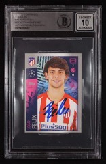 Joao Felix Signed 2019-20 Topps UEFA Champions League Stickers #40 RC (BGS | Aut