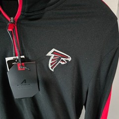 Atlanta Falcons Men&rsquo;s Antigua NFL Quarter Zip Pullover Black & Red Size Medium