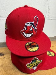 Cleveland Indians Wahoo W/ patch RED New Era Fitted Club 59Fifty CLASSIC DESIGN
