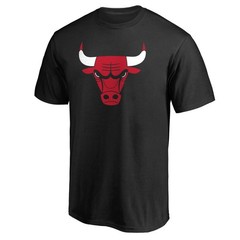 Men&rsquo;s Black Chicago Bulls Primary Mascot Logo T-Shirt