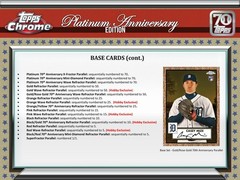 2021 TOPPS CHROME PLATINUM ANNIVERSARY BASEBALL HOBBY BOX