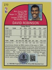 David Robinson Signed 1990-91 NBA Hoops Card #270 BAS COA Spurs Rookie ROY Auto