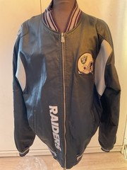 Oakland Los Angeles Raiders Leather Jacket NFL VTG G-III CARL BANKS Sz XXLT