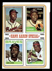 1974 Topps Baseball Hank Aaron 1962-1965 #4 lower grade Milwaukee Braves HOF