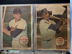 1967 Topps – Poster Inserts Lot of 33 Mickey Mantle, Hank Aaron, Willie Mays Etc