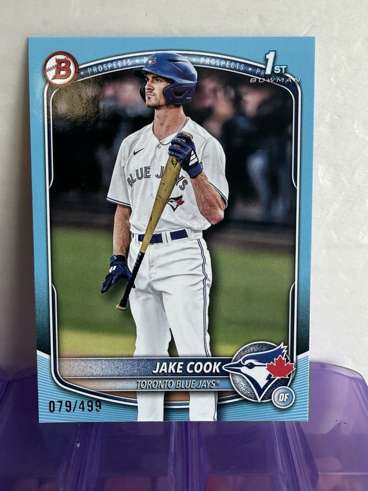 2025 Bowman Draft Chrome Jake Cook Light Blue /499 1st Bowman Blue Jays