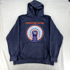 Fighting Illini Chief Illiniwek Comfort Colors Hoodie – True Navy and Black