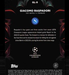 2023-24 Topps Chrome UEFA #GL-9 Giacomo Raspadori Golazo #/150