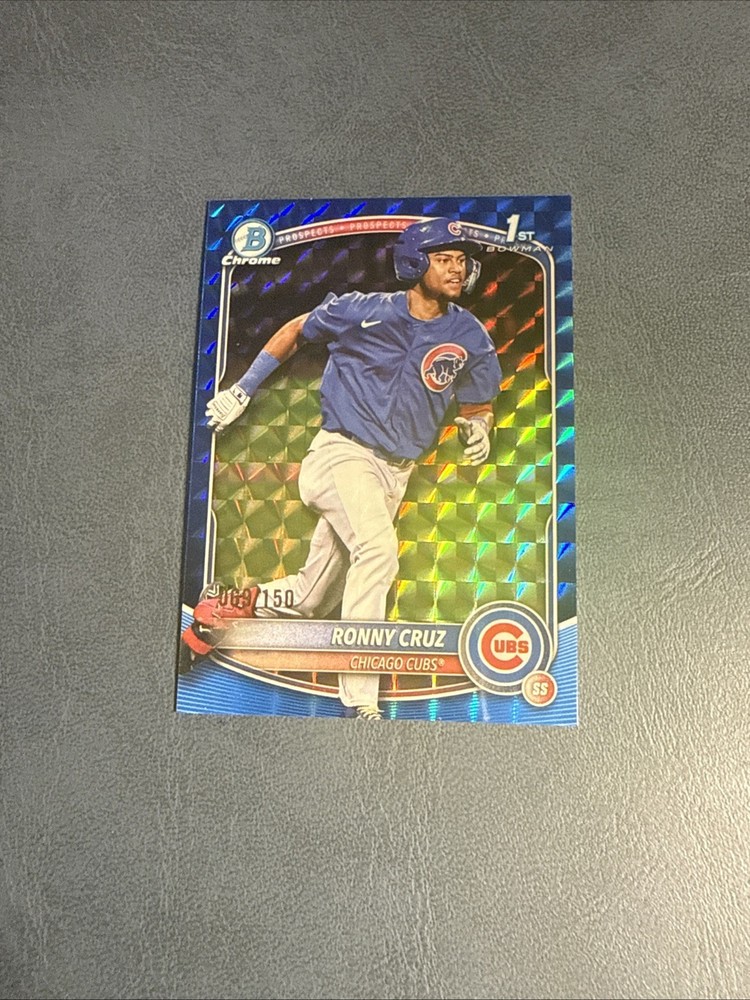 2025 Bowman Chrome Baseball Ronny Cruz Blue Geometric Refractor 1st Bowman /150